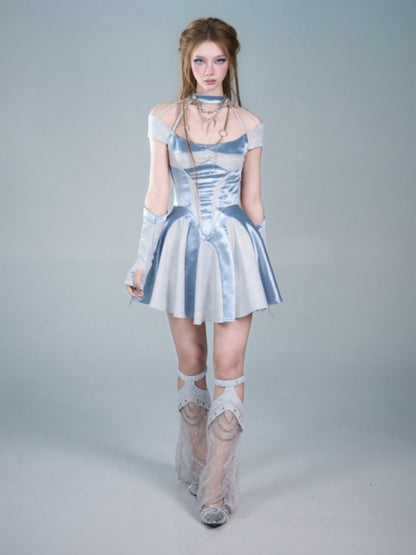 Y2Kl Ballet-Style Rhinestone Lace Chain Stacked Leg Sleeves Sock Covers【s0000017597】