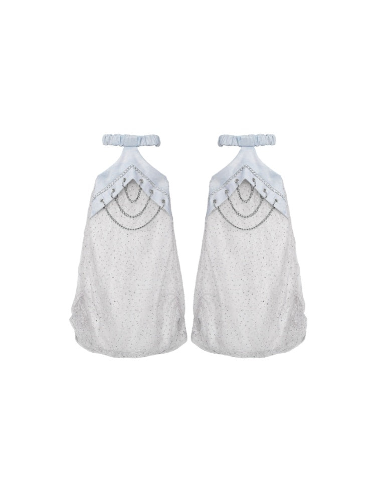 Y2Kl Ballet-Style Rhinestone Lace Chain Stacked Leg Sleeves Sock Covers【s0000017597】