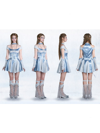 Y2Kl Ballet-Style Rhinestone Lace Chain Stacked Leg Sleeves Sock Covers【s0000017597】