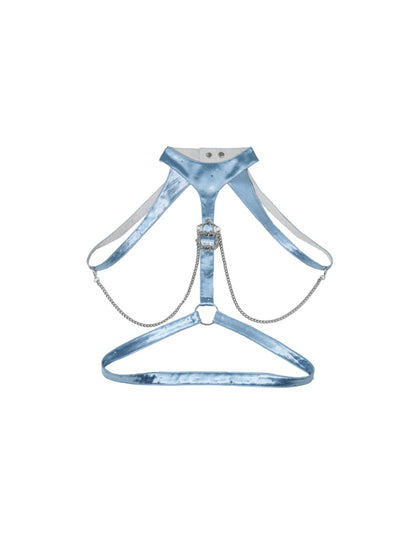 Y2K Functional Style Cyber Blue Chain Strap Shoulder Accessory【s0000017599】