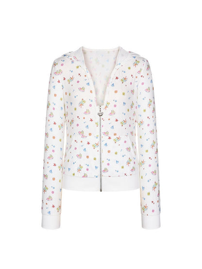 Island Full Print Sunscreen Knitted Hooded Jacket【s0000017609】