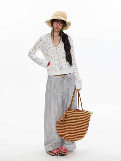 Island Full Print Sunscreen Knitted Hooded Jacket【s0000017609】