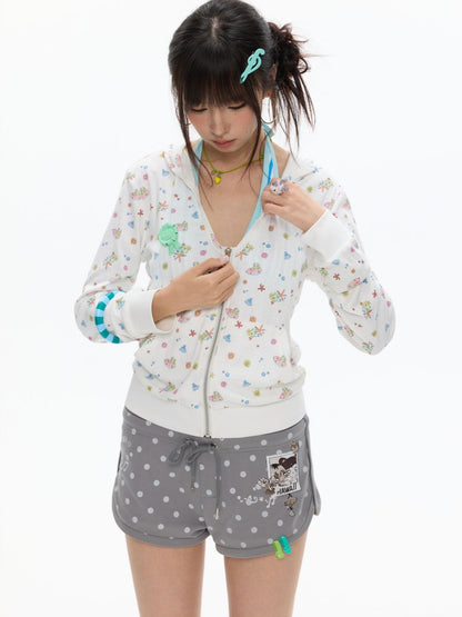 Island Full Print Sunscreen Knitted Hooded Jacket【s0000017609】