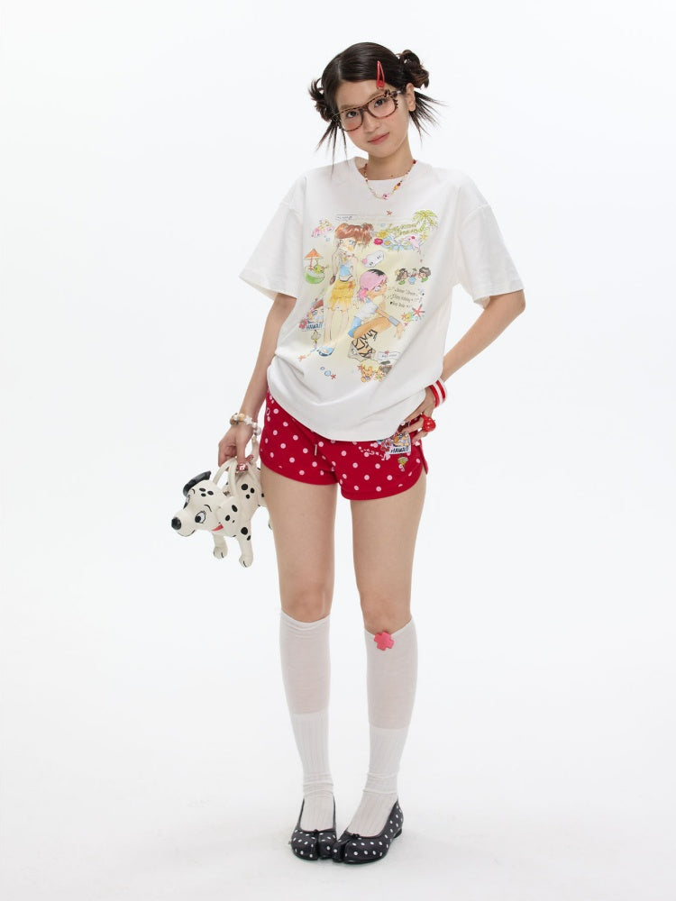 Summer Multicolor Beach Tight Polka Dot Leopard Print Shorts【s0000017612】