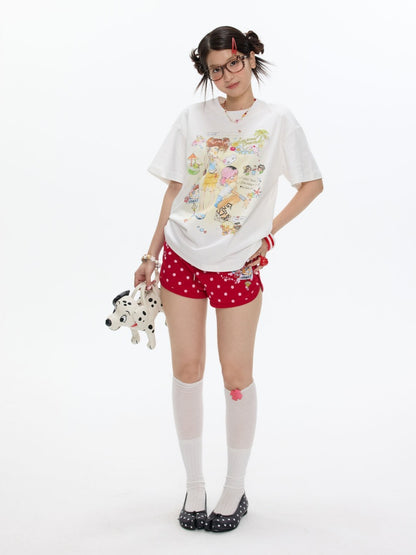 Summer Multicolor Beach Tight Polka Dot Leopard Print Shorts【s0000017612】