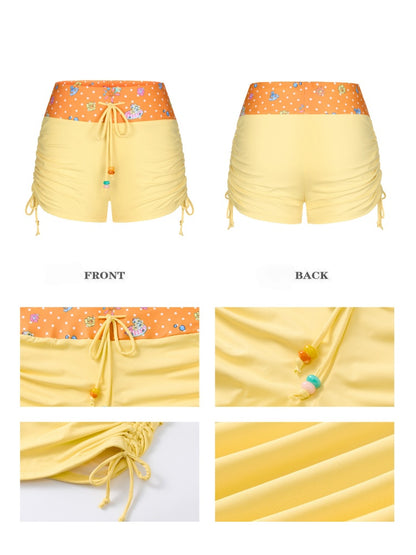 Summer Hot Song Seaside Halter Tie Ruffled Orange Swimsuit Two-Piece Set【s0000017617】