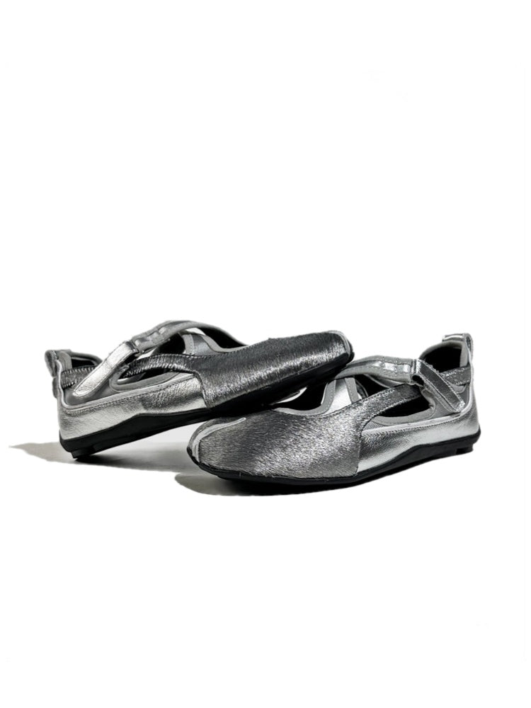 Horsehair Thin-Soled Shallow Mary Jane Flats Split-Toe Shoes【s0000017627】