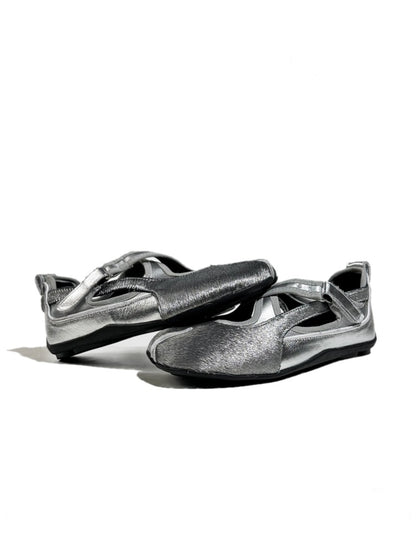 Horsehair Thin-Soled Shallow Mary Jane Flats Split-Toe Shoes【s0000017627】