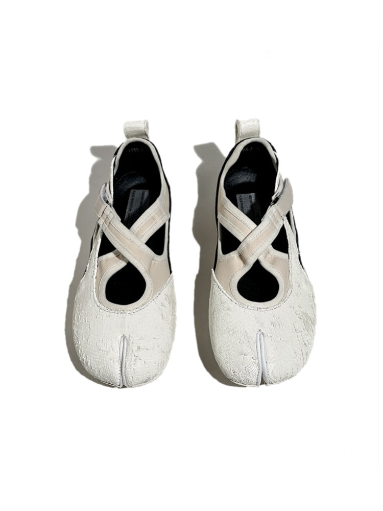 Horsehair Thin-Soled Shallow Mary Jane Flats Split-Toe Shoes【s0000017627】