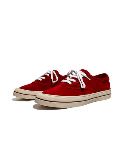 Genuine Leather Lace-Up Block Training Casual Sneakers【s0000017628】