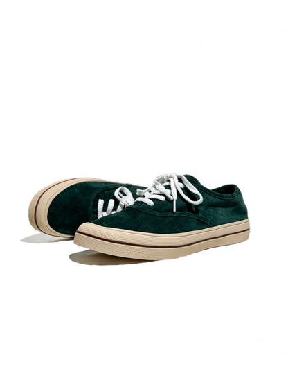 Genuine Leather Lace-Up Block Training Casual Sneakers【s0000017628】
