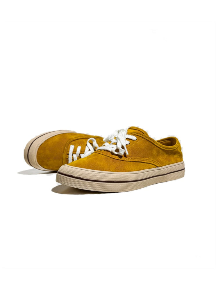 Genuine Leather Lace-Up Block Training Casual Sneakers【s0000017628】