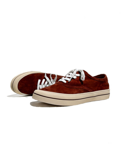 Genuine Leather Lace-Up Block Training Casual Sneakers【s0000017628】