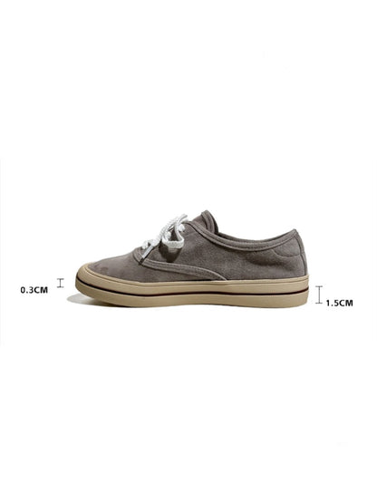 Genuine Leather Lace-Up Block Training Casual Sneakers【s0000017628】