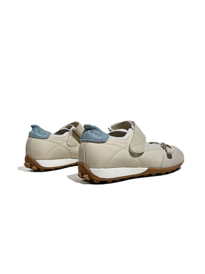 Split-Toe Patchwork Design Belt Buckle Velcro Mary Jane Shoes【s0000017630】