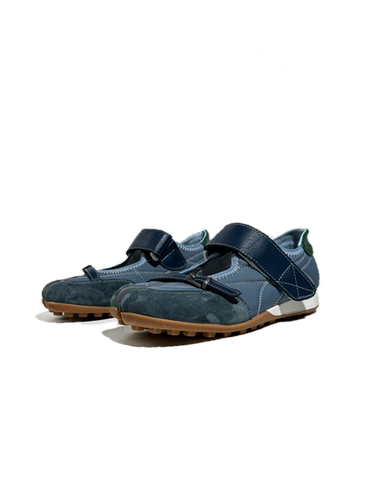 Split-Toe Patchwork Design Belt Buckle Velcro Mary Jane Shoes【s0000017630】