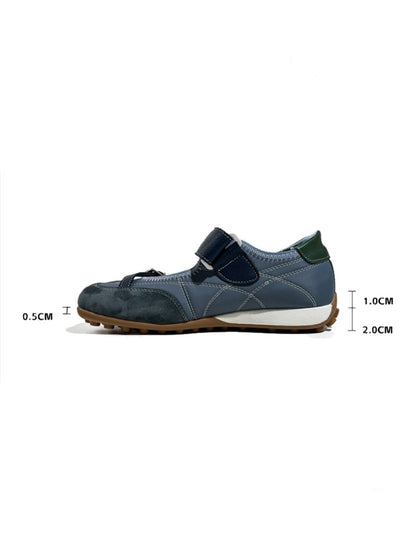 Split-Toe Patchwork Design Belt Buckle Velcro Mary Jane Shoes【s0000017630】