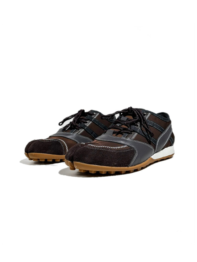 Genuine Leather Patchwork Split-Toe Thin-Soled Lace-Up Mary Jane Shoes【s0000017631】