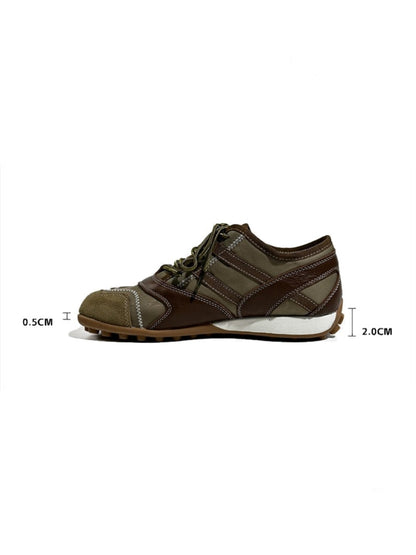 Genuine Leather Patchwork Split-Toe Thin-Soled Lace-Up Mary Jane Shoes【s0000017631】