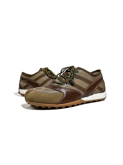 Genuine Leather Patchwork Split-Toe Thin-Soled Lace-Up Mary Jane Shoes【s0000017631】