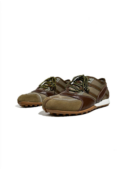 Genuine Leather Patchwork Split-Toe Thin-Soled Lace-Up Mary Jane Shoes【s0000017631】