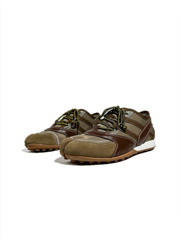 Genuine Leather Patchwork Split-Toe Thin-Soled Lace-Up Mary Jane Shoes【s0000017631】