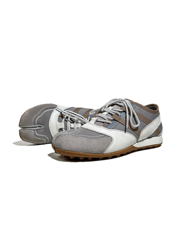 Genuine Leather Patchwork Split-Toe Thin-Soled Lace-Up Mary Jane Shoes【s0000017631】