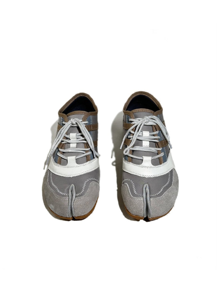 Genuine Leather Patchwork Split-Toe Thin-Soled Lace-Up Mary Jane Shoes【s0000017631】