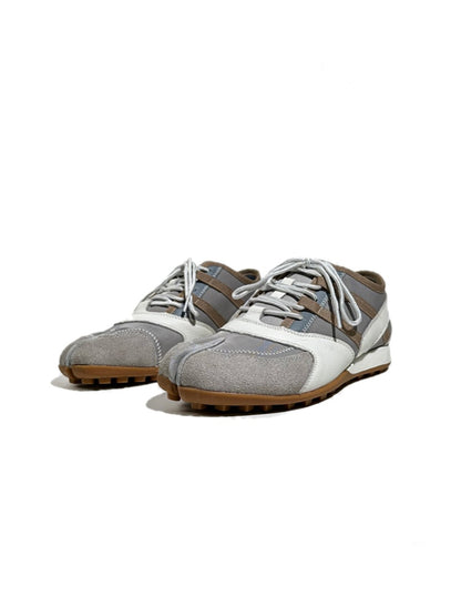Genuine Leather Patchwork Split-Toe Thin-Soled Lace-Up Mary Jane Shoes【s0000017631】