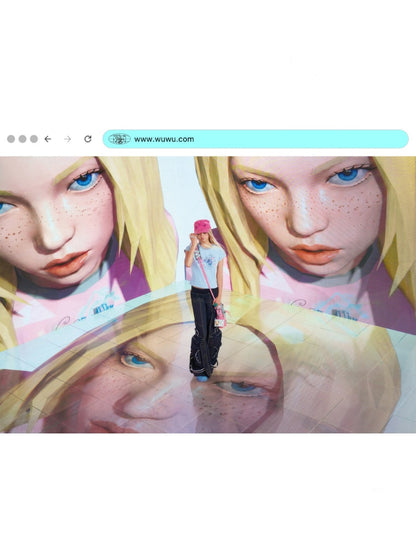 Ultra-Heavy Detachable 3D Ring Stand-Up Cut Ear Spaceship Loose Pants【s0000017734】
