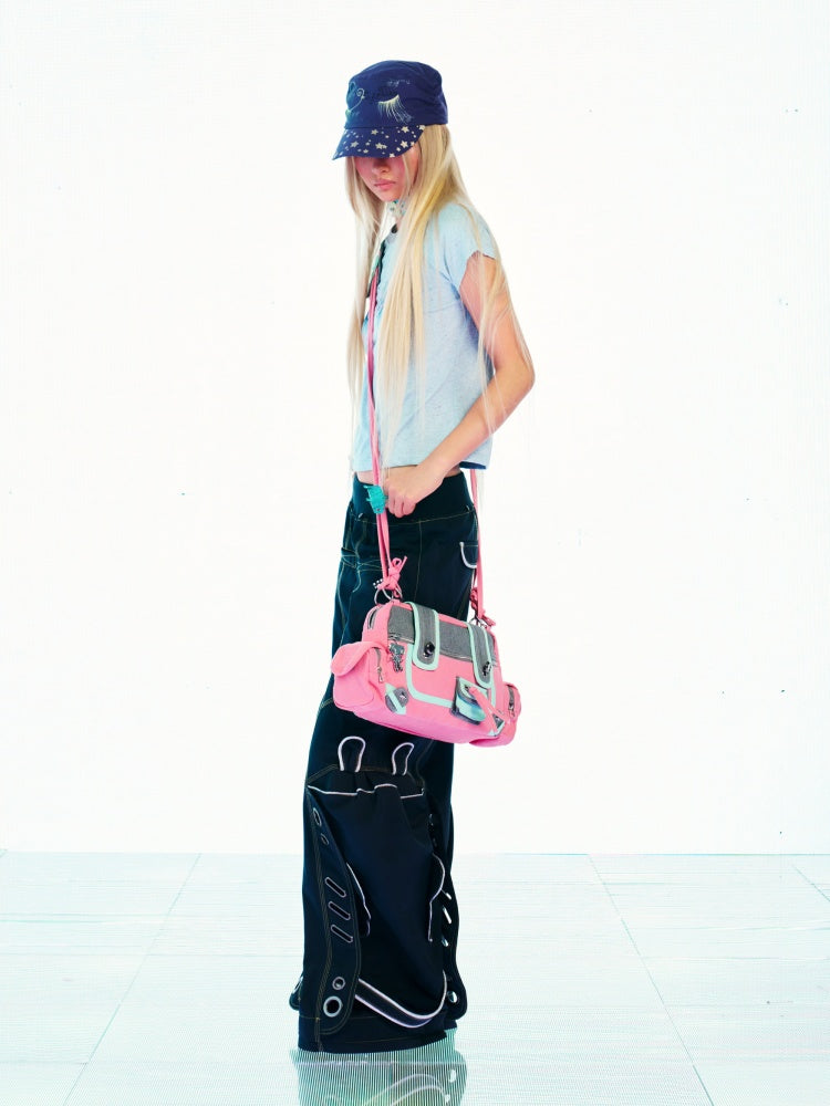 Bear Pendant Denim Adjustable Shoulder Strap Crossbody Bag【s0000017740】