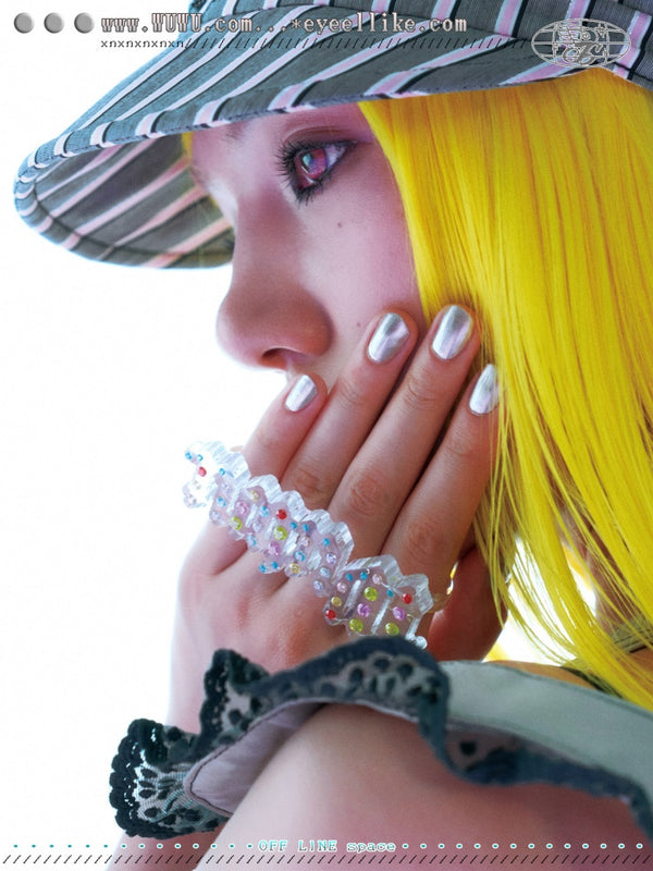 Diamond-Studded Colored Zircon Transparent Letters 3D Printed Palm Decorative Finger Ring【s0000017742】