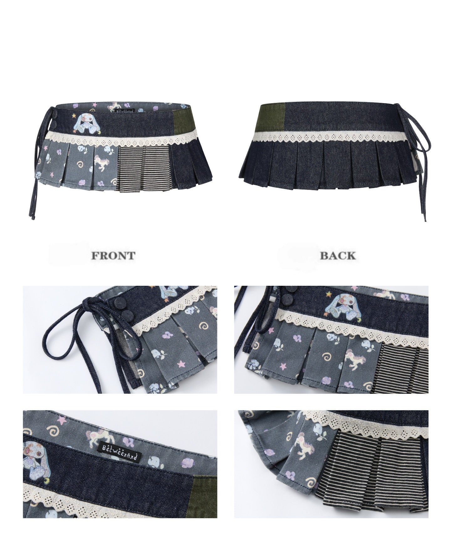 Cowboy Floral Striped Fart Denim Curtain【s0000017776】
