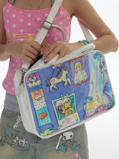 Double Sided Angel Leather Large Capacity Handbag【s0000017782】