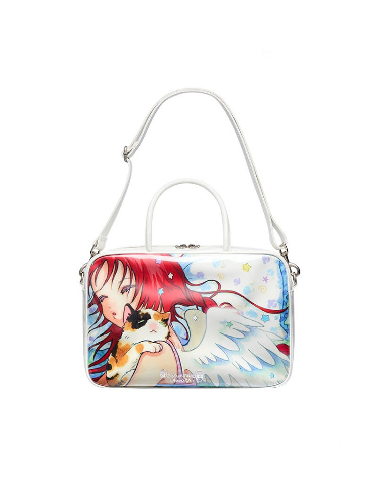Double Sided Angel Leather Large Capacity Handbag【s0000017782】