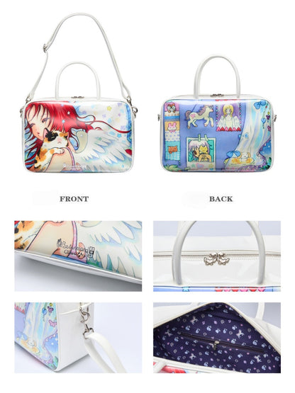 Double Sided Angel Leather Large Capacity Handbag【s0000017782】