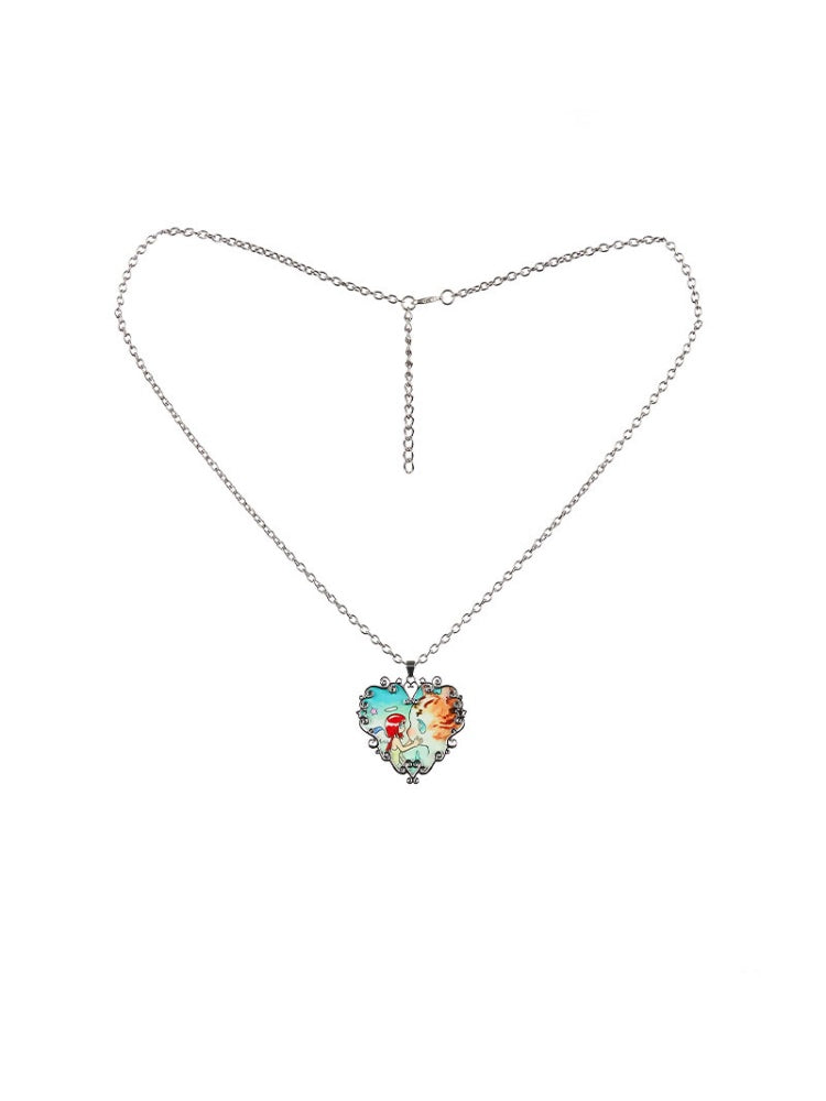 Heart Hollow Metal Carved Necklace【s0000017787】
