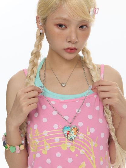 Heart Hollow Metal Carved Necklace【s0000017787】