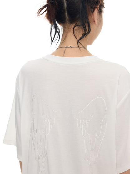 Illustration Loose Fitting Crew Neck Short Sleeve T-Shirt【s0000017789】