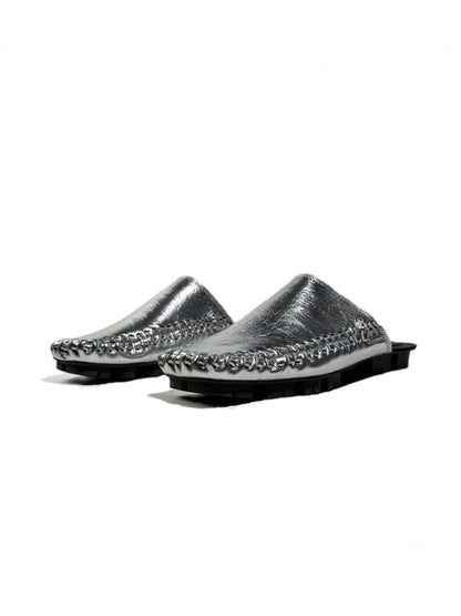 Closed-Toe Genuine Leather Mule Shoes【s0000017792】