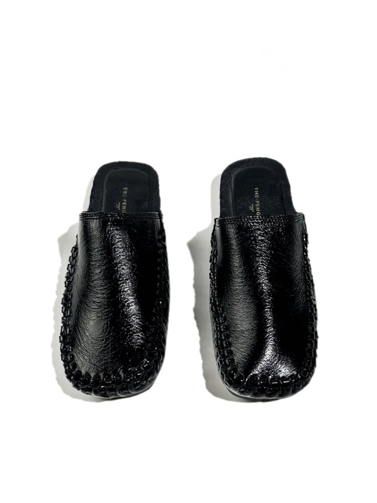 Closed-Toe Genuine Leather Mule Shoes【s0000017792】 – SCULTURE