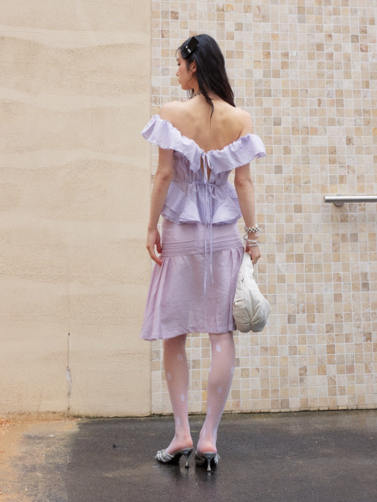 Fairy Style Semi-Sheer Lace Patchwork Pleated Skirt【s0000017800】