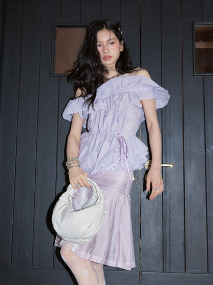 Fairy Style Semi-Sheer Lace Patchwork Pleated Skirt【s0000017800】
