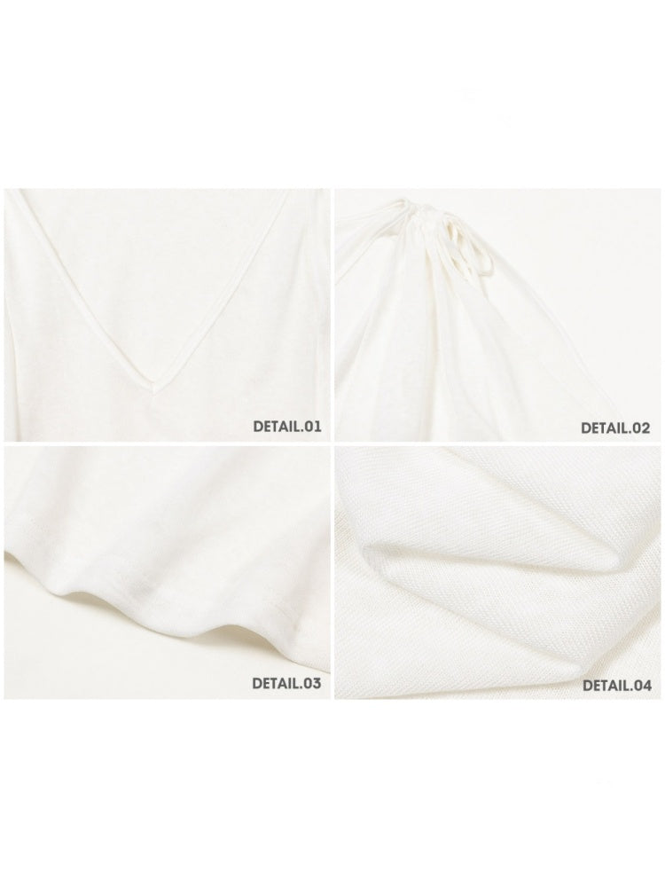 Feather Cool Slim Versatile Short-Sleeved Cape Mini T-Shirt【s0000017807】