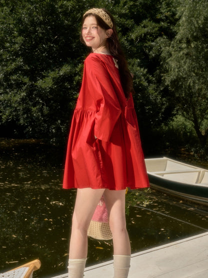 Cherry Juice 100% Comfortable Cotton Loose Freedom French Gentle Doll Dress【s0000017811】