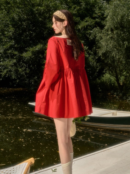 Cherry Juice 100% Comfortable Cotton Loose Freedom French Gentle Doll Dress【s0000017811】