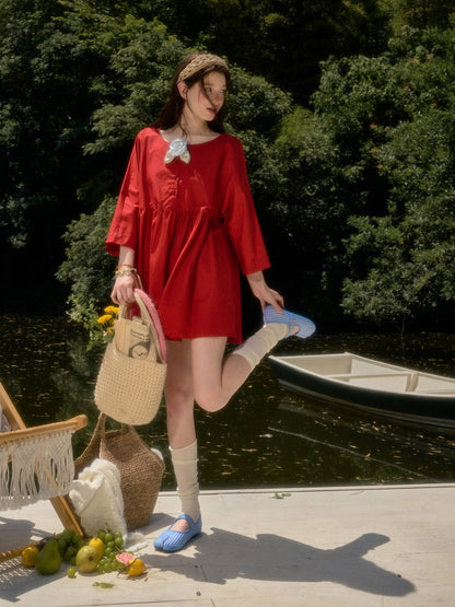 Cherry Juice 100% Comfortable Cotton Loose Freedom French Gentle Doll Dress【s0000017811】