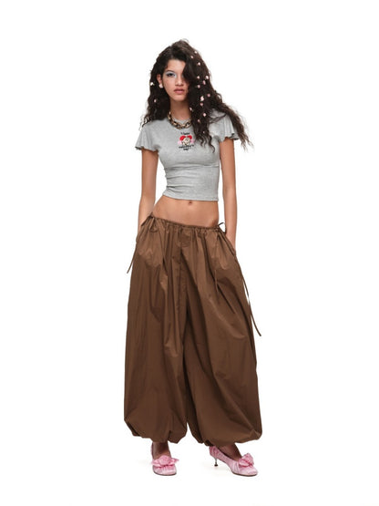 Lightweight Airy Summer Solid Color Balloon Pants【s0000017815】