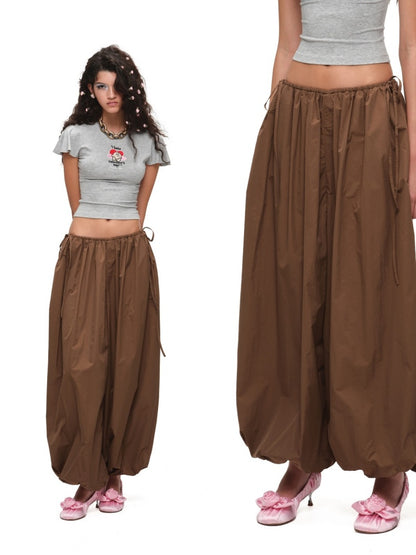Lightweight Airy Summer Solid Color Balloon Pants【s0000017815】