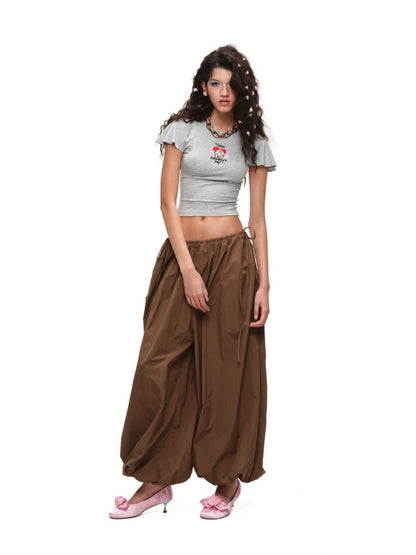 Lightweight Airy Summer Solid Color Balloon Pants【s0000017815】